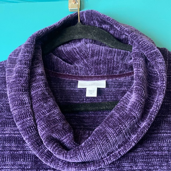 J.JILL COWL NECK CHENILLE  SWEATER SIZE XL - Picture 5 of 9